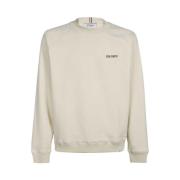 Les Deux Sweatshirt med broderad logga och tricolor detalj Beige, Herr