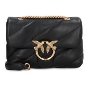 Pinko Quiltad Love Mini Crossbody Väska Black, Dam