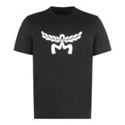 MCM Ekologisk Bomull Crew-Neck T-Shirt Black, Herr