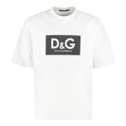 Dolce & Gabbana Ribbad crew-neck bomull T-shirt Beige, Herr