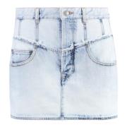 Isabel Marant Denim Minikjol med Bakre Logomärke Blue, Dam