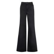 Frame Stilfulla Wide-Leg Jeans Black, Dam