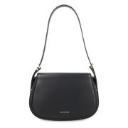 Michael Kors Läder Crossbody-väska med Magnetisk Klaff Black, Dam