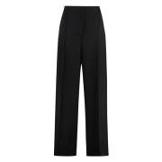 Acne Studios Ullblandade byxor med fickor Black, Dam