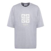 Givenchy Räfflad Bomull Crew-Neck T-shirt Gray, Herr