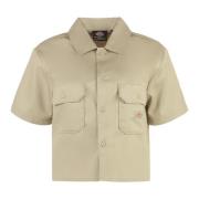 Dickies Bomullsskjorta med framfickor Beige, Dam