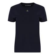 Vivienne Westwood Räfflad Bomull Crew-Neck T-Shirt Blue, Dam