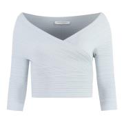 Philosophy di Lorenzo Serafini Räfflad Stickad Crop Top med Midjefäste...