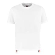 Thom Browne Bomull Piqué T-shirt med Asymmetrisk Nederkant White, Herr