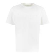 Maison Kitsuné Bomull T-shirt med Patch Detalj Beige, Herr