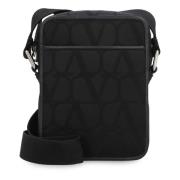 Valentino Nylon Messenger Väska med Iconographe Motiv Black, Herr