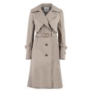 Patou Bomull Trenchcoat med Reverskrage Beige, Dam