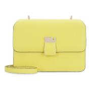 Valextra Mini läder crossbody väska Yellow, Dam