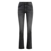 Mother 5-ficks straight-leg jeans med metallknappar Gray, Dam