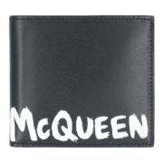 Alexander McQueen Kontrasterande Logotyp Läder Plånbok Black, Herr