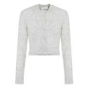 Isabel Marant Étoile Räfflad stickad ullblandad kofta Gray, Dam