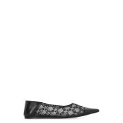 Givenchy Spetsiga Ballet Flats med Logodetaljer Black, Dam