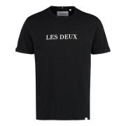 Les Deux Bomullst-shirt med logotyp Black, Herr