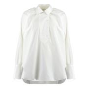 Patou Bomull Poplin Blus med Sidslitsar White, Dam