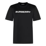 Burberry Kontrasterande Logo Bomull T-Shirt Black, Dam