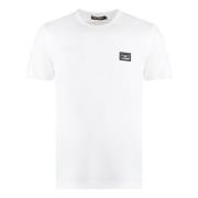 Dolce & Gabbana Ribbad Crew-neck Bomull T-shirt White, Herr