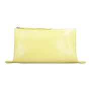 Jil Sander Snygg Läder Clutch Väska Yellow, Dam