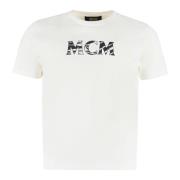 MCM Bomullslogo T-shirt White, Herr