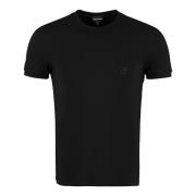 Giorgio Armani Broderad Viskos Crew-Neck T-shirt Black, Herr