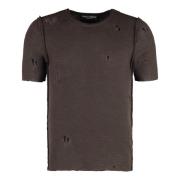 Dolce & Gabbana Förstört Stickad T-Shirt Brown, Herr