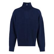 Isabel Marant Räfflad Turtleneck Tröja Blue, Herr