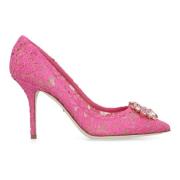 Dolce & Gabbana Spetsblomma Pump Pink, Dam