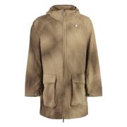 K-Way Tie Dye Nylon Parka med Huva Beige, Herr