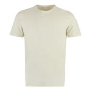 Piacenza 1733 Bomull Crew-Neck T-shirt med Sidslitsar Beige, Herr