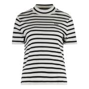 A.p.c. Bomull crew-neck T-shirt med logotyp Multicolor, Dam