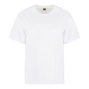 TotêMe Räfflad Bomull Crew-Neck T-shirt White, Dam