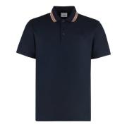 Burberry Bomull Polo Skjorta med Ribbkant Black, Herr