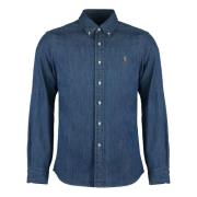 Polo Ralph Lauren Rundad nederkant Denim Skjorta 100% Bomull Blue, Her...