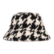 Nina Ricci Houndstooth Bucket Hat Black, Dam