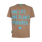 Dsquared2 Cool Fit Bomull T-shirt Beige, Herr