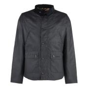 Barbour Vaxad bomullsjacka med rutigt foder Black, Herr