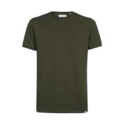 Les Deux Bomull Crew-Neck T-Shirt Green, Herr