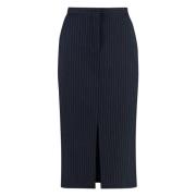 Calvin Klein Randig Midi Kjol med Fickor Blue, Dam