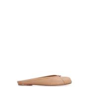 Maison Margiela Läder Tabi Mules med Cleft Toe Beige, Dam