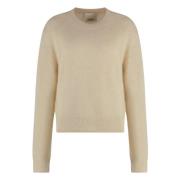 Isabel Marant Lyxig Crew-Neck Sweater med Cashmere Beige, Dam