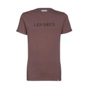 Les Deux Kontrasterande Logga Bomull T-Shirt Purple, Herr