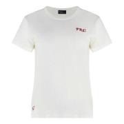 Polo Ralph Lauren Räfflad krage bomull crew-neck T-shirt White, Dam