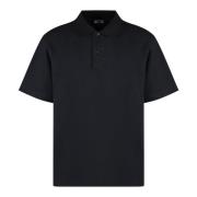 Burberry Bomull Polo Skjorta Ribbad Krage Black, Herr