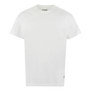 Jil Sander Set med tre ekologiska bomull t-shirts White, Herr