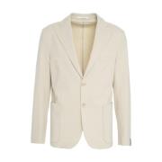 Paolo Pecora Beige Jersey Blazer Ss25 Beige, Herr