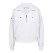 Iceberg Beskuren passform vit sweatshirt i scubamaterial White, Dam